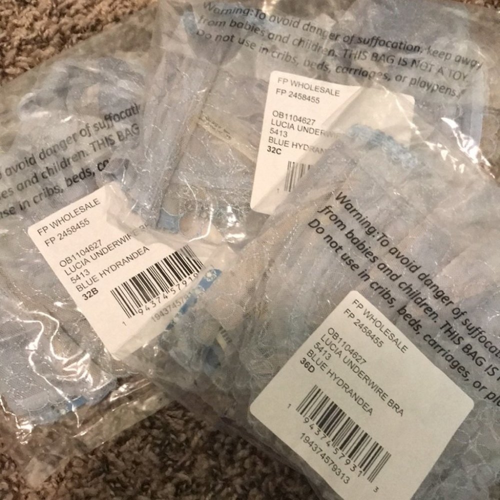 Free People Lucia Underwire Bra Blue Hydrandea - Picture 12 of 12